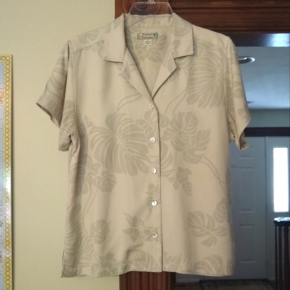 Tommy Bahama Silk Hawaiian Cream Shirt